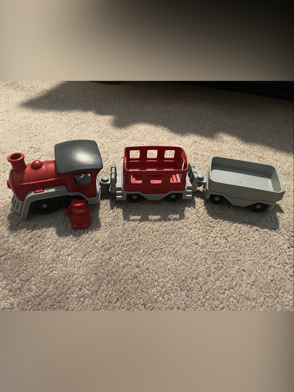 Red and Gray Kids Toy Train Set - Durable Play Engine and Cars